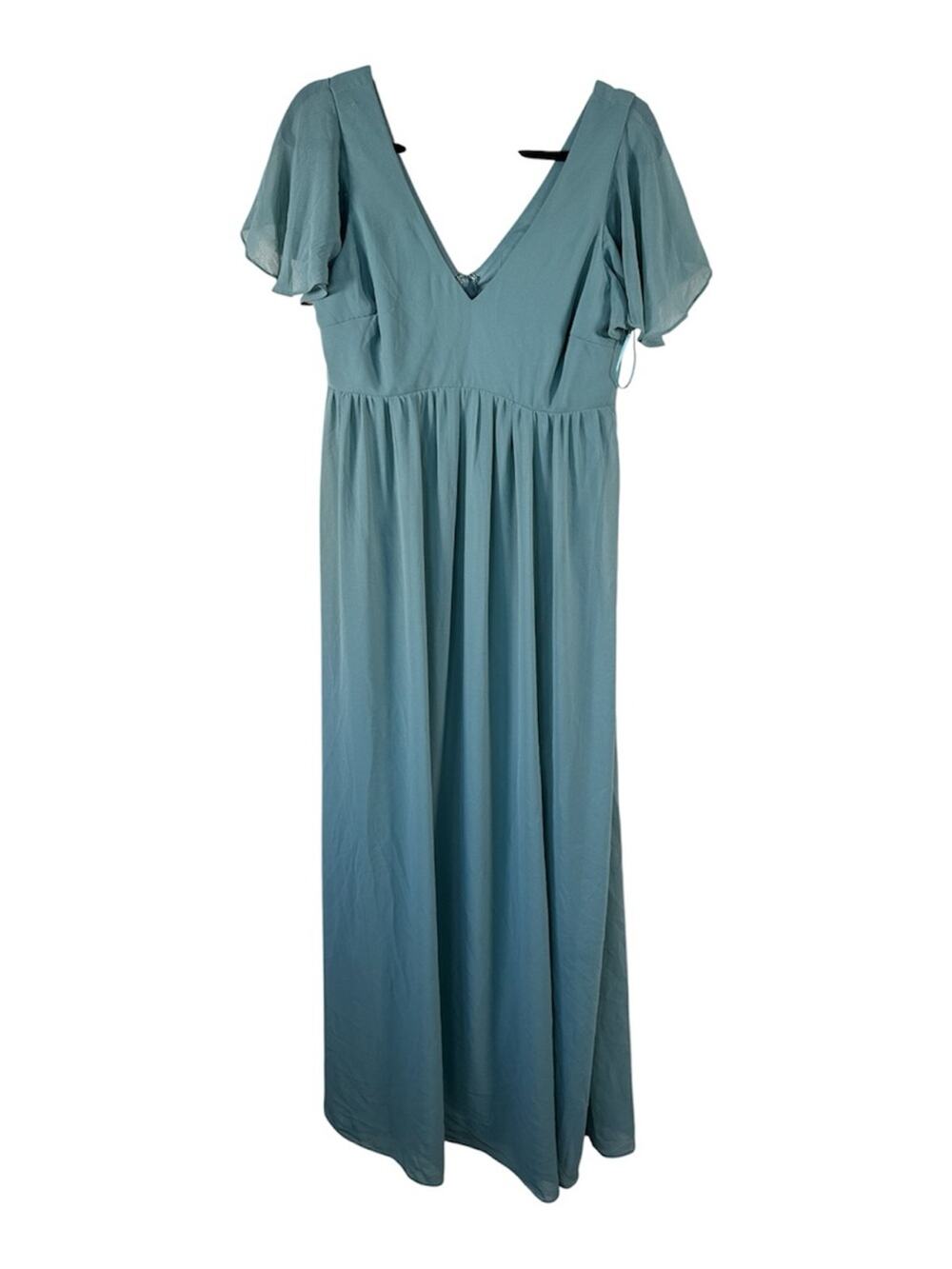 Birdy Grey Sage Green Maxi Bridesmaid Dress Womens M Formal Classic Gown Prom